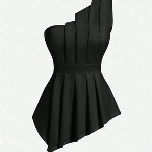 Elegant Black One-Shoulder Dress
